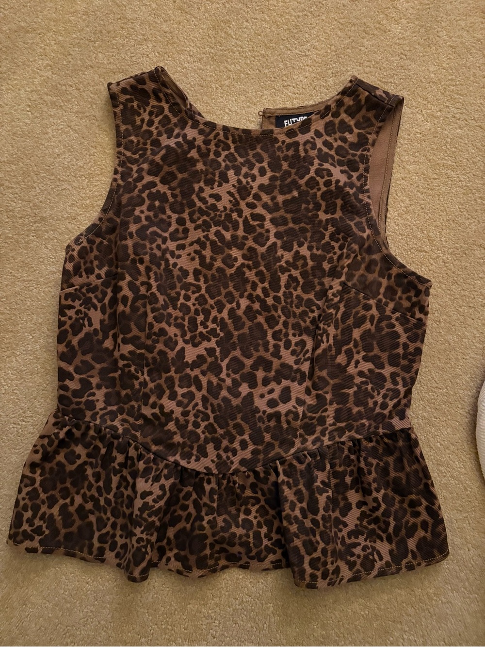 Cheetah Print Denim Tank Top